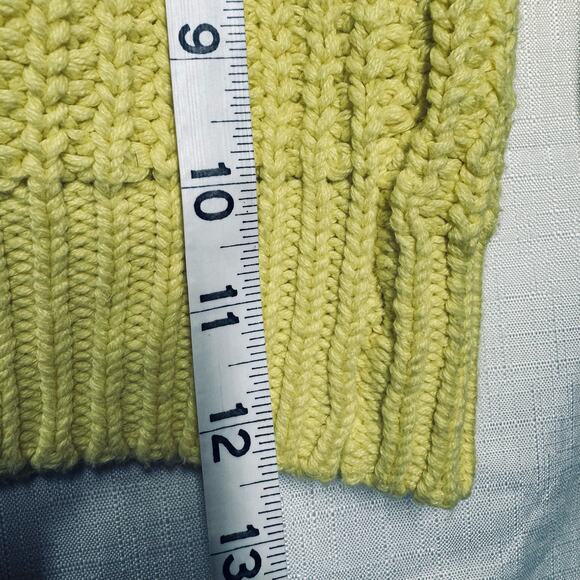 FREE PEOPLE Oversized Chunky Knit Sweater Women's Size M Yellow Casual Cozy Fall - Picture 11 of 11